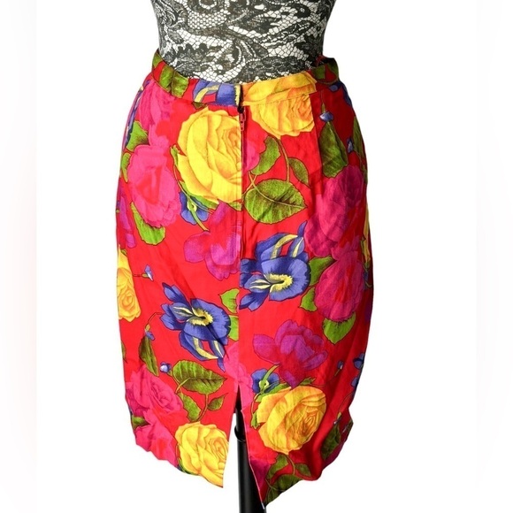 A.J.Bari Off the Shoulder Skirt Set Red Floral S/M - Picture 6 of 11